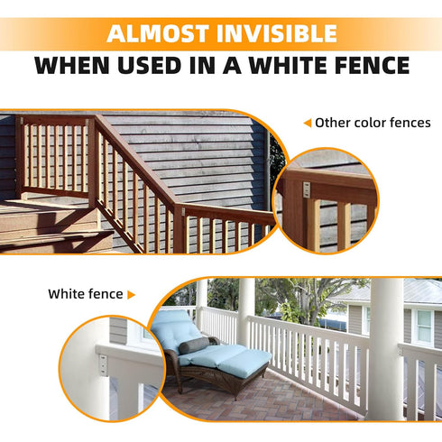 Aluminum Fence Bracket for Vinyl Fencing,Fence Bracket Used for Connecting Panel to Post,Vinyl Fence Brackets Fit 2.75in Rails,Heavy Duty Metal Fe...