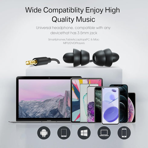 2 Pcs Wired Sleeping Earbuds, Sleep Earbuds for Side Sleepers 3.5MM Plug with Volume Control and Mic, Soft Silicone Sleep Headphones for Side Slee...