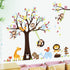 LiveGallery Cartoon Animals Wall Decals Removable Tree Wall Stickers DIY Owls Wall Art Cute Monkey Elephant Giraffe Wall Decal for Kids Boys Child...