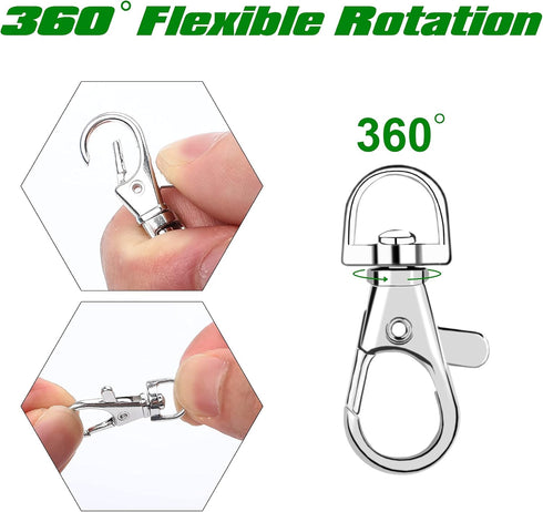 SANNIX 60PCS Lobster Claw Clasps with Key Rings, 30PCS Keychains Clips Hooks and 30PCS Key Chain Rings, Keychain Accessories, Keychain Rings for C...