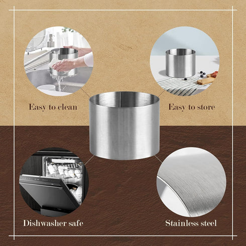 ICYANG 2 Inch Mini Cookie Cutters, Round Mouse Cookie Cutter, Easter Stainless Steel Ring Molds for Tartare Dessert Baking Cooking Food Pastry Cak...