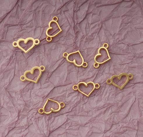 Ruwado 50 Pcs Small Hollow Heart Jewelry Making Kits with 2 Hole Cute 1.5 x 0.8 cm for Women Girls DIY Crafting Beading Necklace Bracelet Keychain...