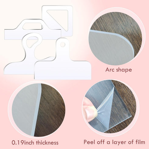 Router Templates, 4pcs Acrylic Charcuterie Board Handle Template, LYMOI Clear Cut Board Thick Handle Template, Angled Curvy Tracing Stencils Cut G...