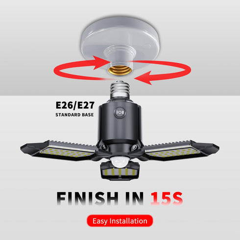 Motion Sensor Garage Light, 80W Motion Sensor Light Indoor,Deformable Garage Light Ceiling LED,8000LM Super Bright Motion Activated LED Shop Light...