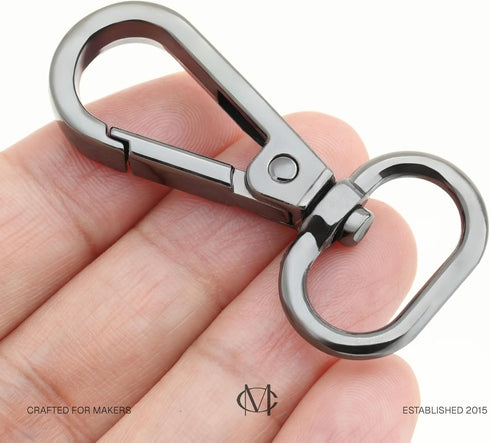 CRAFTMEMORE Snap Hook Swivel Push Gate Lobster Clasps Fashion Clips Purse Making FS10 Pack of 10 (Gunmetal, 3/4 Inch)...