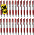 1InTheOffice Retractable Gel Pens, Rollerball, Medium Point 0.7mm, Red Ink, 24 Pack...