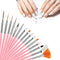 15pcs Nail Paint Brushes Set, Nail Art Brushes for Gel Polish with Rhinestone Picker, Nail Detailing Brush Makeup Brushes Set for Cleaning Fingern...