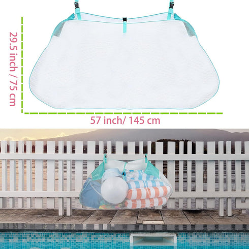 Pool Floats Storage Bag, Foldable Swimming Pool Hanging Mesh Organizer for Balls,Floats,Water Inflatable Toys and Other Pool Accessories, Green...