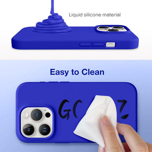 GONEZ for iPhone 14 Pro Max Case Silicone, Compatible with Magsafe, with 2X Screen Protector + 2X Camera Lens Protector, Liquid Silicone Shockproo...