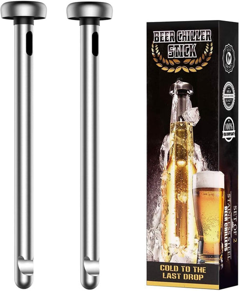 Gifts for Men Beer Chiller Sticks for Bottles Cool Unique Gift for any Beer Lover Stainless Steel Beverage Cooler,Christmas,Thanksgiving,Fathers' ...