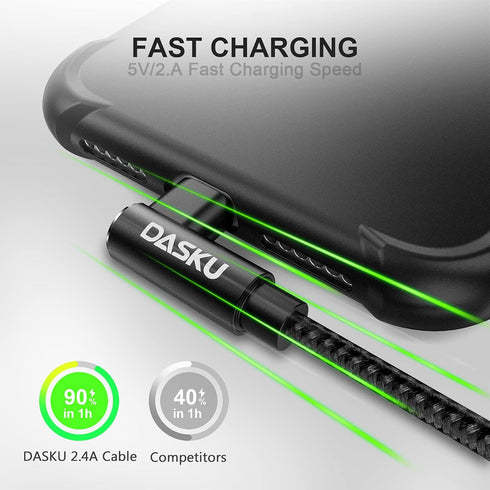 2Pack 90 Degree iPhone Charging Cord 6Ft Right Angle Nylon Braided Mfi Certified Gaming Charger Cable Compatible with iPhone 14 13 12 11 Pro Max X...