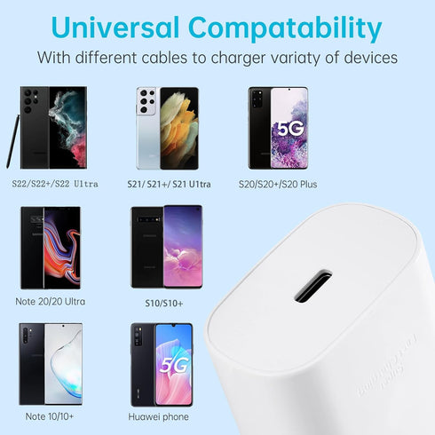 Type C Charger Fast Charging, 25W USB C Fast Wall Charger with 5FT Android Phone Charging Cable for Galaxy S24 Ultra/S24+/S24/S23 Ultra/S23/S22 Ul...