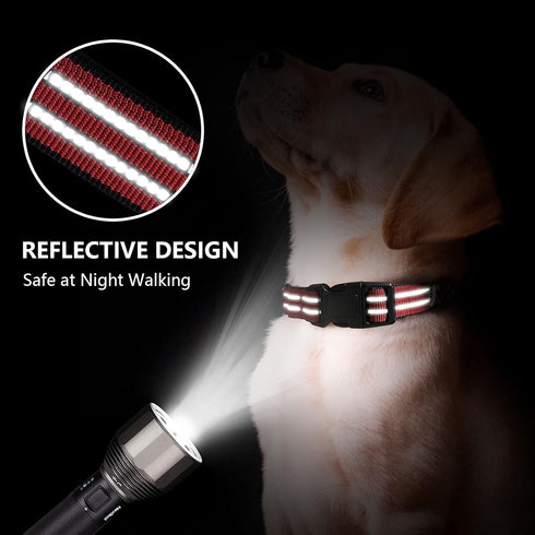 Martingale Dog Collars Reflective Nylon Dog Collar with Quick Release Buckle Adjustable Training No Slip Dog Collar (X-Small, Red)...