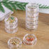 6 Sets 6 Layer Stackable Jewelry Storage Box, Clear Cosmetic Storage Box, Round Plastic Organizer Box for Beads, Buttons, Earrings, Necklace...