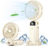 Portable Fan, Mini Handheld Personal Fan 4000mAh Rechargeable Battery Operated Desk Fan with Base, LED Display,5 Speeds Cooling Fan for Travel Cam...