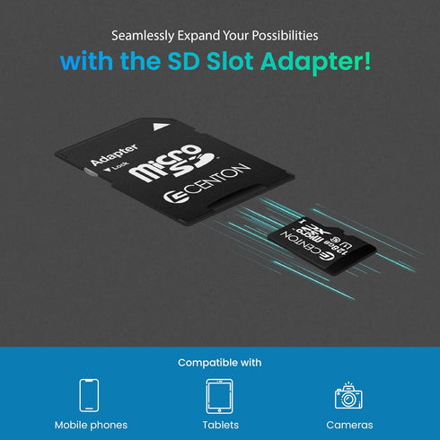 Centon Eelctronics MP Essential Micro SDXC Card, Ultimate Memory Card for Phones, Tablets, Cameras, and More, UHS1, 128GB...