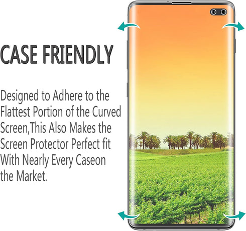 HPTech 2-Pack Screen Protector For Samsung Galaxy S10 Plus Full Coverage PET Film, HD Clear, Bubble Free, Case Friendly...