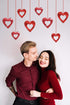 JOZON 40 Pieces Valentine's Day Glitter Heart Foil Hanging Decorations Red Hearts Hanging Ornaments Party Supplies for Indoor Outdoor Valentines B...