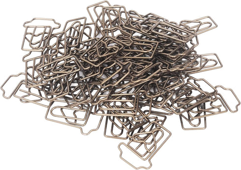 50 Pcs Paper Clips, Cute Coffee Cup Shape Paper Clips Tiny Paper Clips Portable Mini Metal Bookmark Clips Brown Funny Paper Clips...
