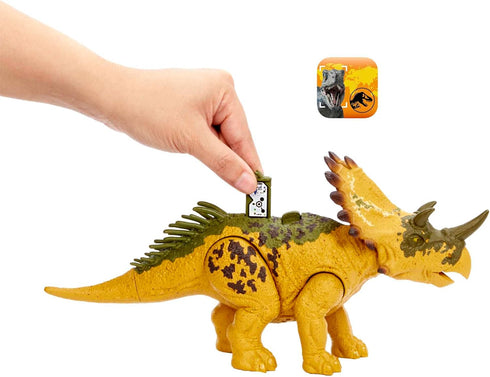 Mattel Jurassic World Wild Roar Dinosaur Toy with Sound & Attack Move, Regaliceratops Posable Action Figure, 11 inches Long...