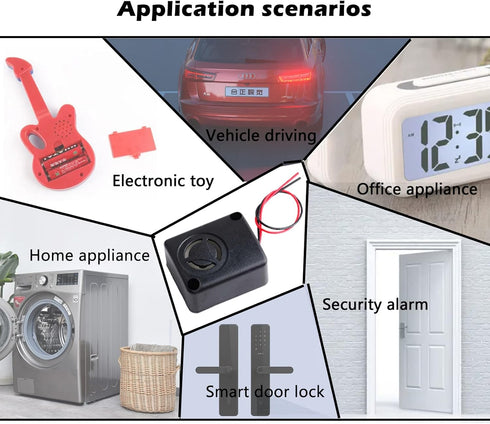 12V DC Black Mini Piezo Alarm Siren 110dB Insurance Safes Anti-Theft Alarm High-Decibel Buzzer for Car?Pack of 5?...