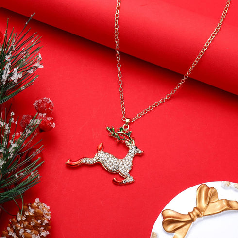 Christmas Necklaces Xmas Tree Snowflake Reindeer Bell Pendant Necklace for Women Holiday Long Necklace Set Jewelry Gifts...