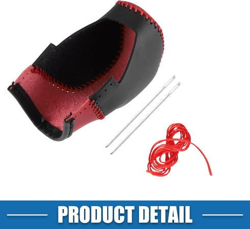Gear Shift Lever Cover Automotive Interior Gear Shift Knob Trim for Honda 11th Civic 2022 2023 Black Red Faux Leather Red Line...
