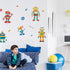 Yovkky Robots Educational Wall Decals Stickers, Bulb Gear Baby Boys Room Nursery Playroom Decor, Clockwork Wrench Toddler Kids Bedroom Home Classr...
