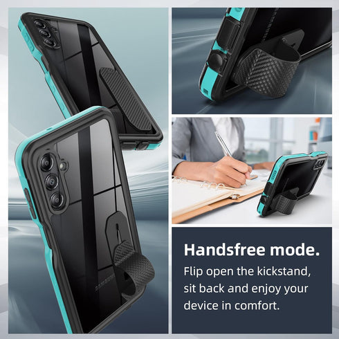 for Samsung Galaxy A14 5G Phone Case, Waterproof Case with Built-in Screen Protector & Cell Phone Ring Holder, Full Body Shockproof Rugged Heavy D...