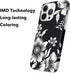 Hi Space Compatible with iPhone 15 Pro Case White Flower 6.1 inch 5G 2023, Design Flower Floral Case for iPhone 15 Pro, Raised Lips Anti-Scratch P...