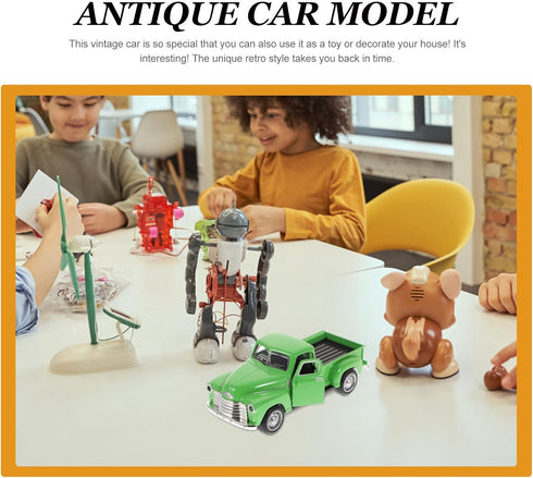 Toyvian Metal Classic Cars Model Die Cast Old Pickup Truck Figurine Alloy Vintage Collectible Toy Car Mini Car Photo Prop for Home Desk Cabinet Bo...