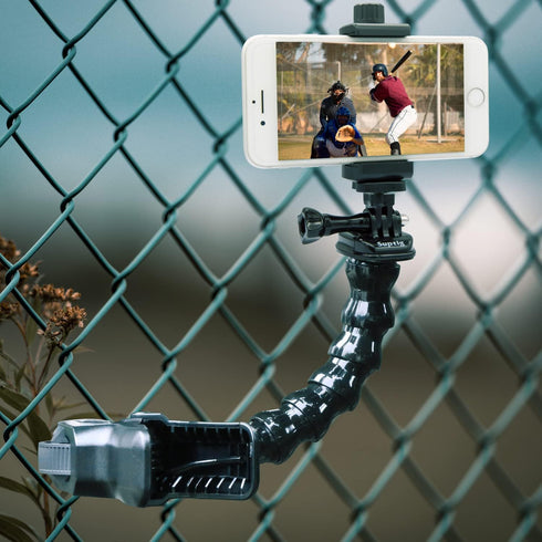 Suptig Phone Holder Desk Gooseneck Mount, Cell Phone Clamp Clip for Pole, Mobile Phone Mount Stand, Compatible for iPhone 14 Plus Phone 13 Pro Xs ...