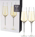 Viski Raye Angled Crystal Champagne Flutes Set of 2 - Premium Crystal Clear Glass, Modern Stemmed, Champagne Glass Gift Set - 8oz...