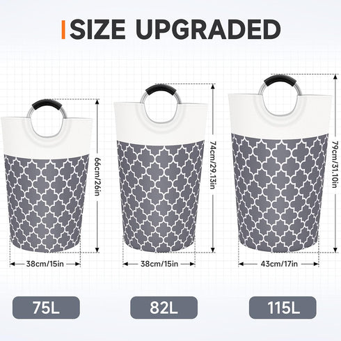 Large Laundry Basket Laundry Hamper Bag Washing Bin Clothes Bag Collapsible Tall With Handles Waterproof Travel Bathroom College Essentials Storag...