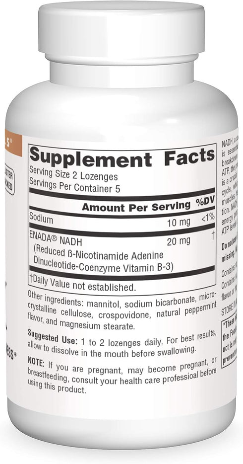 Source Naturals NADH 10mg, Boost Energy and Mental Alertness - 10 Tablets...