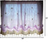 ABREEZE Cutwork Crochet Embroidered Curtain,Tassels Curtains Tie-Up Shade Sheer Curtains Adjustable Valances for Living Room,Light Purple 1Panel...
