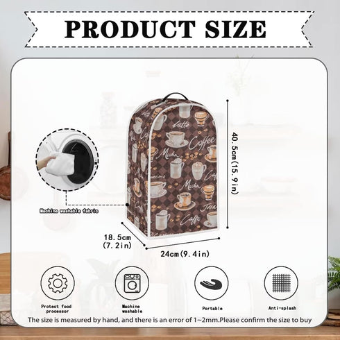 Blender Dust Cover Coffee Theme Appliance Covers for kitchen Stand Mixer or Coffee Maker Cover Polyester Dust Proof Blender Cover with Top Handle...