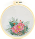 FOXTEMO Embroidery Kit for Beginners Adults, 1 Pack 20CM Embroidery Hoops, Flowers Embroidery Pattern Beginner Embroidery Kit with Needles and Thr...