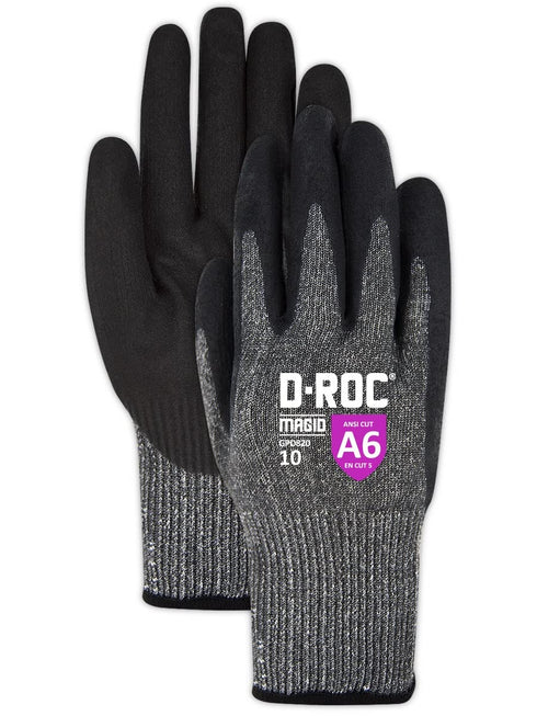 MAGID Touchscreen ANSI A6 Cut-Resistant Work Gloves, 1 Pair, 13-Gauge, Nitrile Coated, 6/XS,Dark Gray...