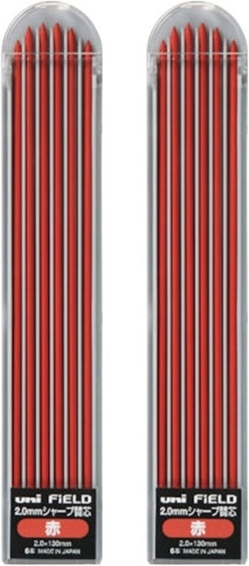 Uni Mechanical Pencil, Field, 2.0mm, Red Lead (M207001P.15) + 2 Replacement wick field set(red) and amazdone Sticky Notes...