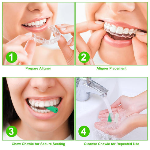 20pcs Chewies For Invisalign Aligners, Aligne Chewie For Invisible Braces, Aligners Tray Seaters Orthodontic Teeth Chompers Flavor Scented Pack of...