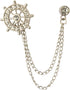 Knighthood Silver Stone Wheel Chain Lapel Pin Badge Coat Suit Collar Accessories Brooch for Men...