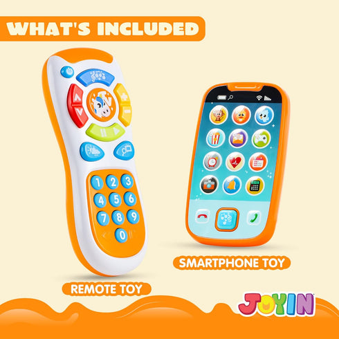 JOYIN Smartphone Toys for Baby, Remote Control Baby Phone with Music, Baby Learning Toy, Christmas Birthday Gifts for Baby, Infants, Kids, Boys an...