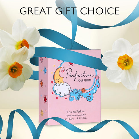 Perfection for Women Eau De Parfum- Floral & Fruity Accord - Aromatic, Green Scent with Almond Milk with Woody Base - Casual Wear Fragrance - Eleg...