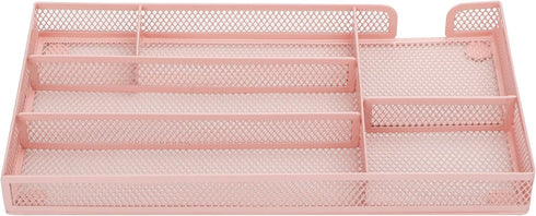Annova Desk Drawer Organizer Tray for Office Organization - Metal Mesh - Storage Tray with Dividers for Pens, Desktop Accessories, Bathroom, Kitch...