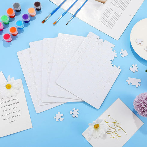 15 Sets 7.9 x 5.9 Inch Blank Sublimation Puzzle 60 Pieces of Each Set, Heat Transfer Printing Puzzle DIY Blank Jigsaw Puzzle White Transfer Puzzle...