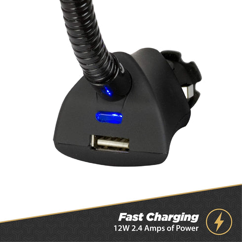 Scosche SUH12V-XCES0 Select Power Socket Mount with Phone Mount for Car, Flexible Neck, and USB Charging Port, 360 Rotation, Black...
