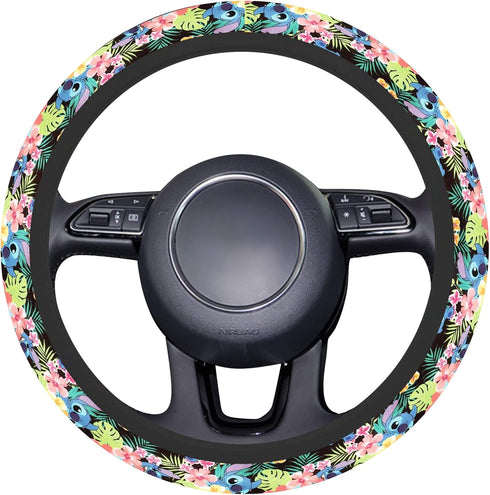 Akkya Car Steering Wheel Cover for Women Girl Men, Universal Fit 15 Inch, Blue Boho Interior Auto Accessories Decorations Cute Aesthetic Wheel Cov...