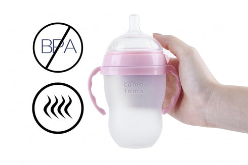 Compatible Baby Bottle Handle for Comotomo Bottles 8 oz & 5 oz, 3 Count, Pink...
