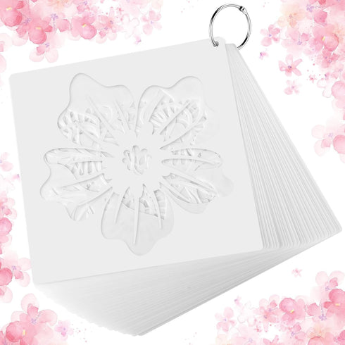 60 Pcs 6x6 Inch Flower Stencils for Painting on Wood Reusable Floral Stencils Bird Wall Stencil Butterfly Leaf Drawing Template DIY Craft Summer S...